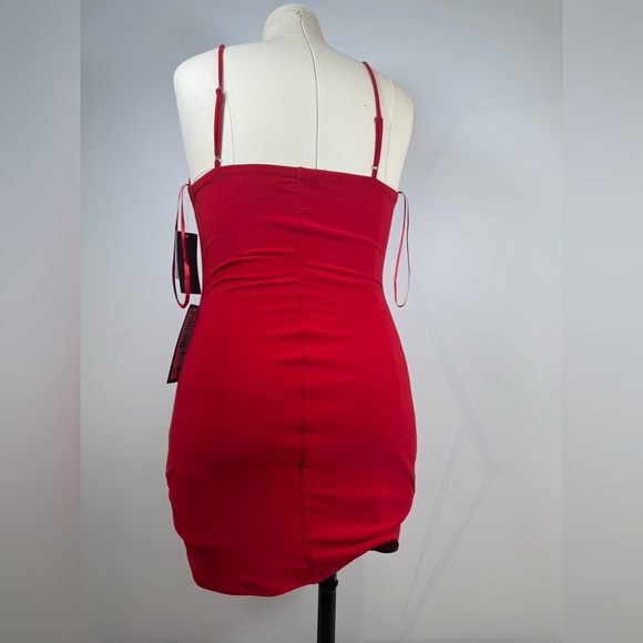City Studios Macy’s juniors v-neck wrap-skirt bodycon dress XL red - Picture 5 of 6